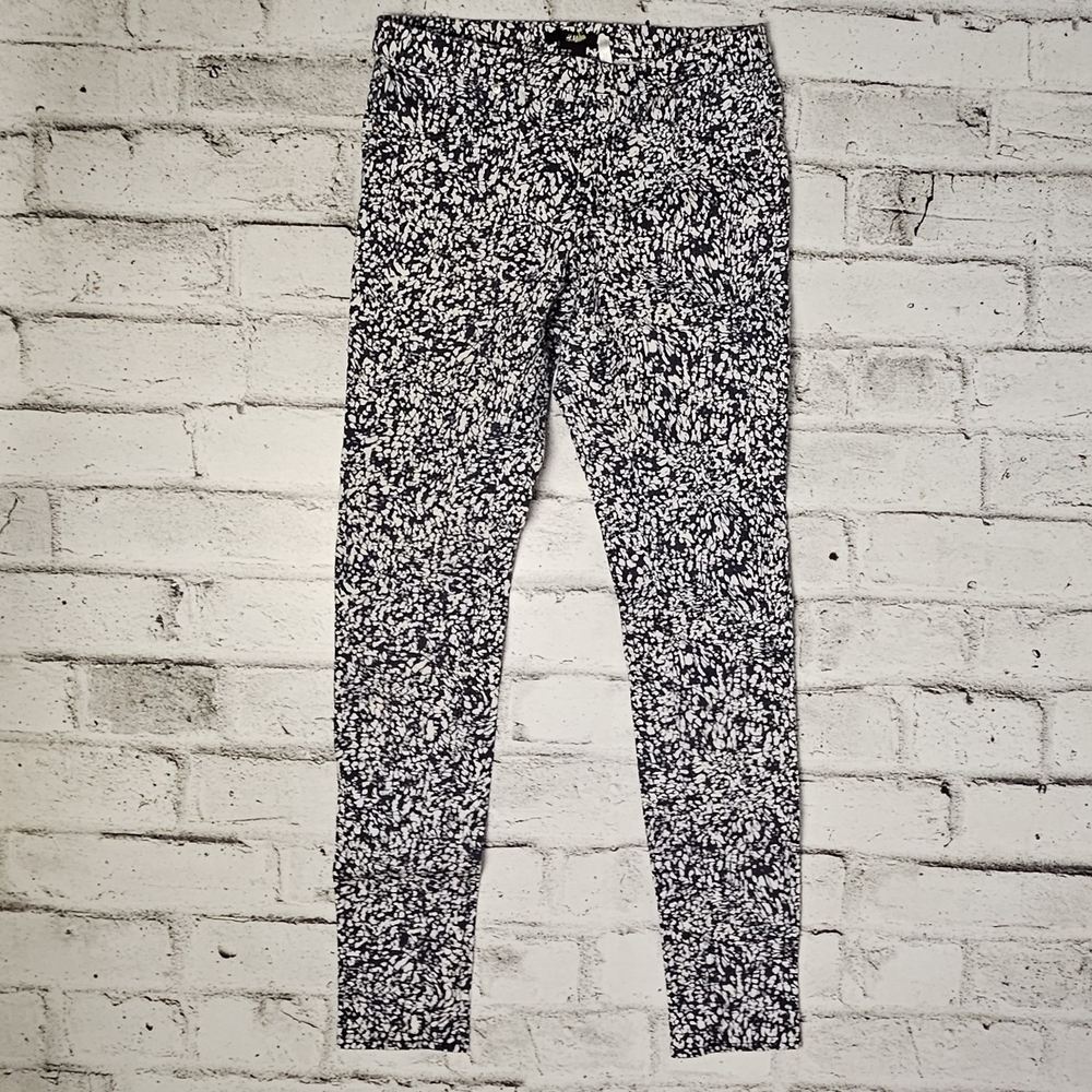 H&M Black White Abstract Print Leggings Skinny Pants Size 6